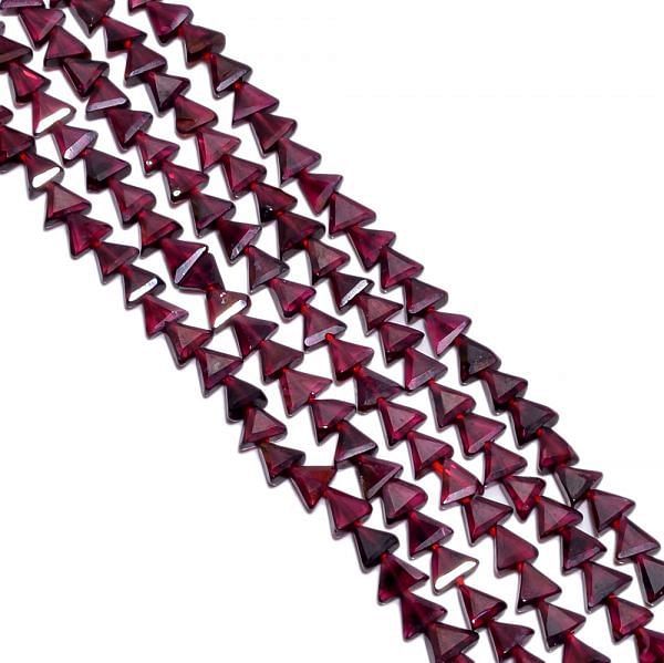 Garnet Faceted Beaded Beads in 4x4-5x5mm size and Trillion  Shape 