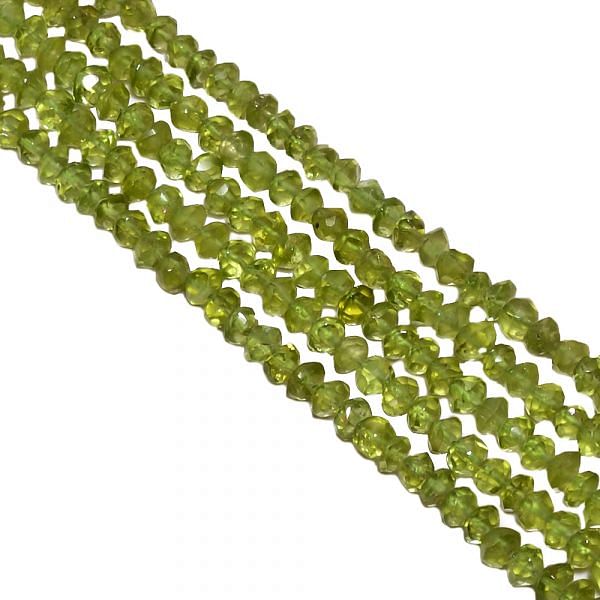 Peridot 4-4.5mm Faceted Roundel Beads Strand, Peridot Faceted Roundel Beads, Peridot Beads Strand, Peridot