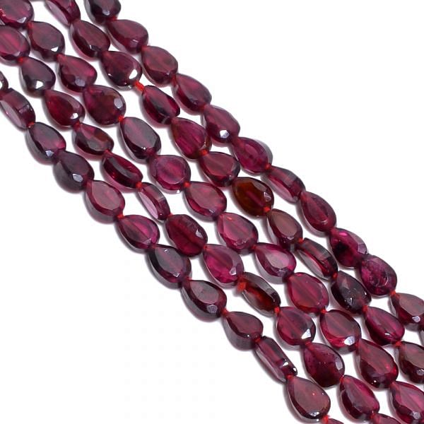 Garnet Faceted  Stone Beads Pear Shape Strand In 4x6-5x8mm  Size