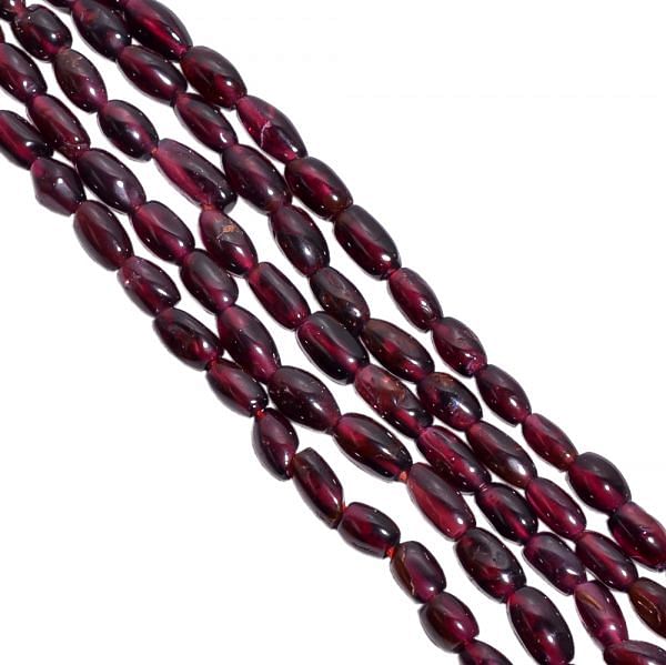 Garnet  Smooth Rice Beads In 4x7-4x8mm Size