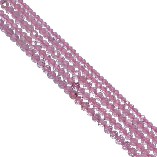 Rose Quartz Faceted Round Beads Strand in 3mm Size