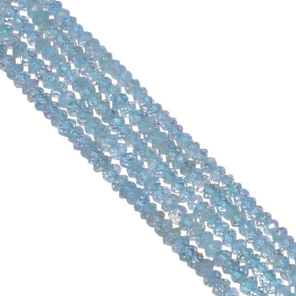 Aquamarine 4-4.5mm Faceted Roundel Beads Strand, Aquamarine Faceted Beads Strand, Aquamarine Stone Beads, Aquamarine