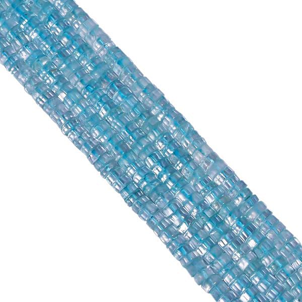 Dyed Blue Topaz 5.5-6mm Faceted Wheel Beads Strand, Dyed Blue Topaz Faceted Wheel Shape Beads, Wheel Shape Blue Topaz