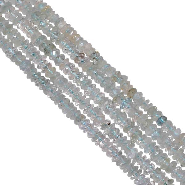 Aquamarine, Aquamarine Faceted Roundel Beads, Aqamarine Faceted Roundel 4.5-5mm Beads, Aquamarine Beads Strand