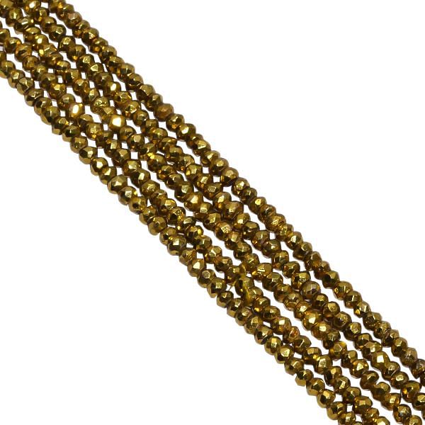 Golden Pyrite Fine Faceted Beads in 3.5-4mm Size