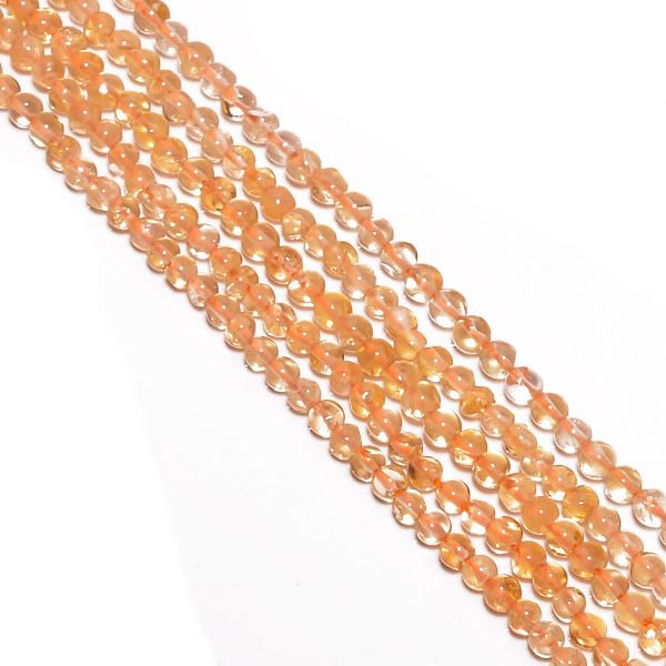 Citrine  Plain Beaded Beads In 3-4 mm Round Shape Stone