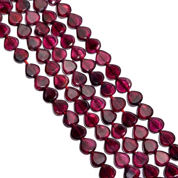 Garnet Faceted  Stone Beads-6x6 mm With Heart Shape