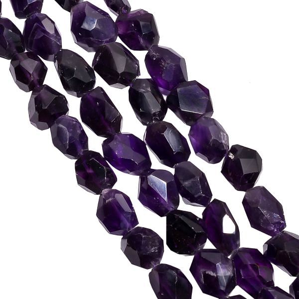African Amethyst 16x12-21x12mm Faceted Nugget Beads Strand, Amethyst Faceted Nugget Beads, Amethyst Faceted Beads Strand