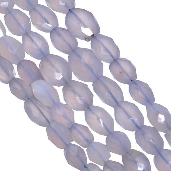 Chalcedony 5x7-9x7mm Faceted Stone Bead, ( Oval Shape)