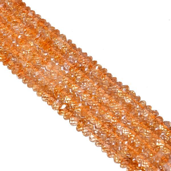 Citrine 7-8mm Faceted Roundel Beads Strand, Natural Semi Precious Stone, Natural Citrine Faceted Roundel Beads