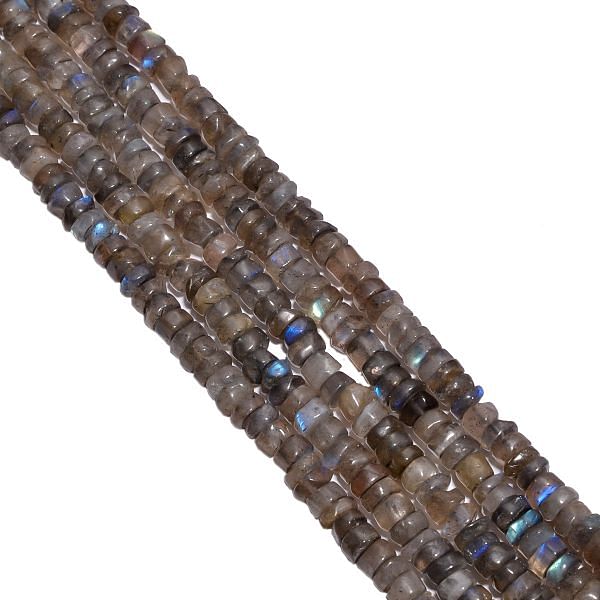 Labradorite 3-5mm Smooth Wheel Beads Strand, Labradorite Plain Wheel Beads, Labradorite Stone