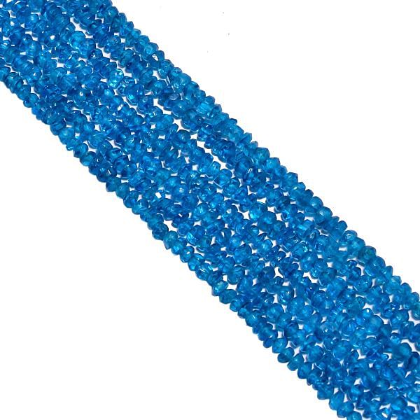Apatite 3.2-3.5mm Faceted Roundel Beads Strand, Apatite Faceted Roundel Beads, Apatite Stone Beads