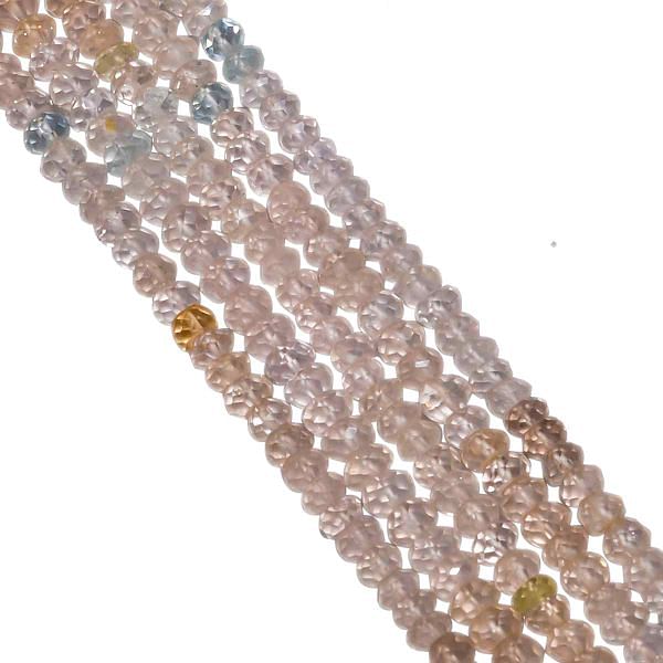 Multi Aquamarine Faceted Roundel Beads - AA Quality with 4.5-5mm