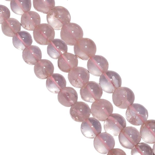Rose Quartz Plain Beaded Beads Round Ball Shape, (9-10mm Size )