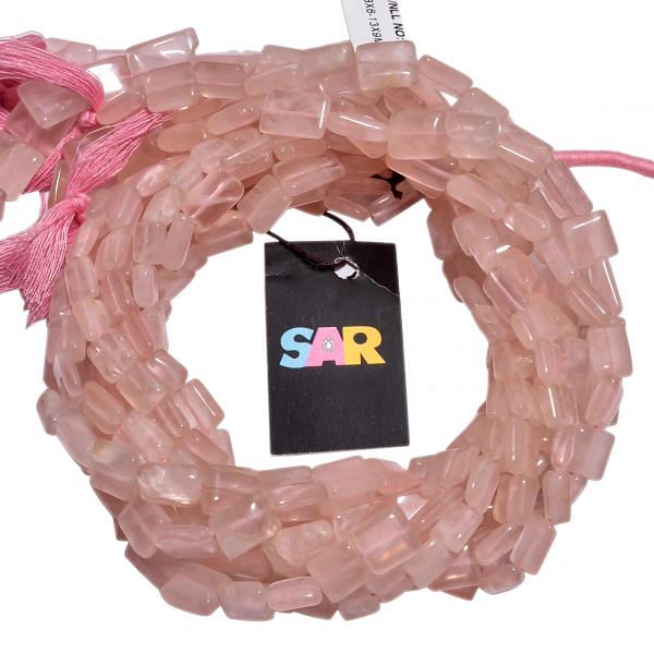 Rose Quartz Smooth Beads Rectangle Shape, ( 8x6-13x9,9x8-16x12mm Size)