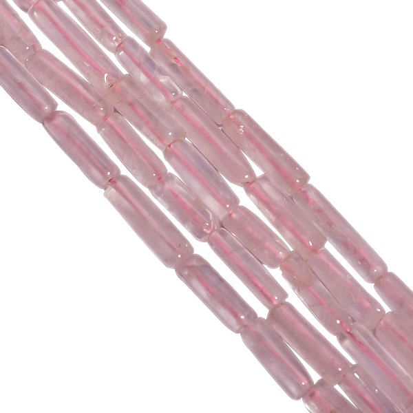 Rose Quartz Smooth Beaded Beads-5.5x13.5-8x5mm Size And Tube Shape