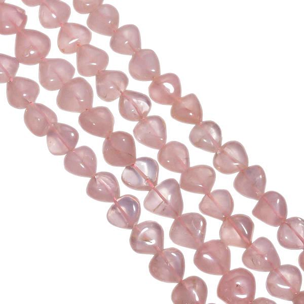 Rose Quartz Smooth Beads Heart Shape, (9x9mm Size)