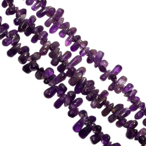 African Amethyst 8x5-10x7mm Smooth Drops Beads Strand, Dark Amethyst Plain Drop Shape Beads, African Amethyst Plain Beads