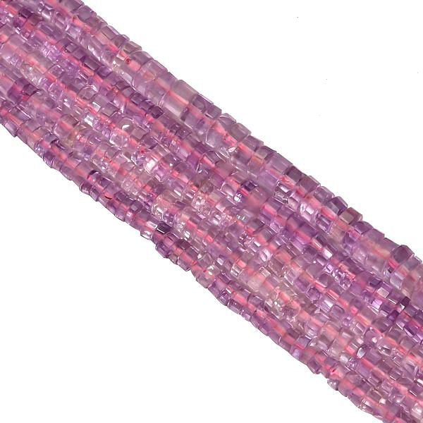 Pink Amethyst 4-5.5mm Fine Faceted Wheel beads Strand, Pink Amethyst Faceted Wheel Beads, Pink Amethyst Beads Strand