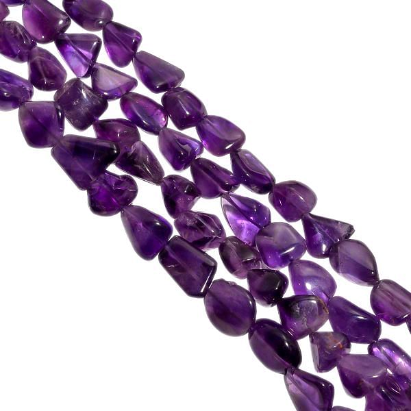 African Amethyst Smooth Nugget Beads Strand, Natural Amethyst Plain Beads, Natural Amethyst Beads, Semi Precious Stone Beads