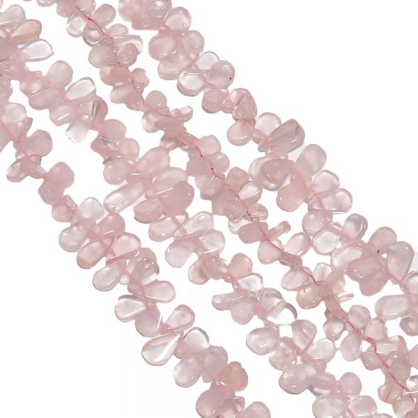 Rose Quartz Plain Drop Shape Beads - 8x6-13x9mm