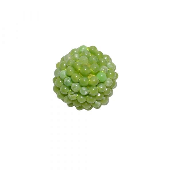 Green Agate Beaded Beads in 12x11mm Plain Roundel Beaded Beads