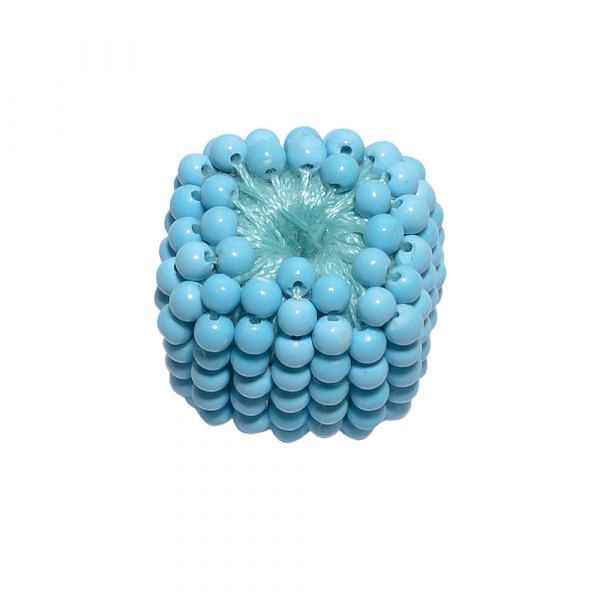 Turquoise Plain Beaded Beads-Plain Ball Square Shape (Sold By One Pcs)
