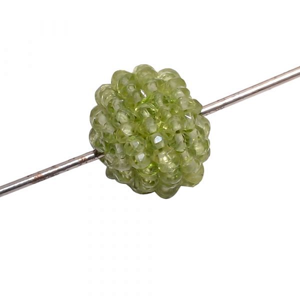 Peridot Faceted Beaded Beads - 15x12mm Roundel Shape