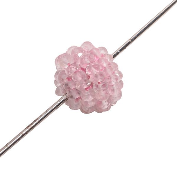 Rose Quartz Beaded Beads in 14x13mm Roundel Shape 