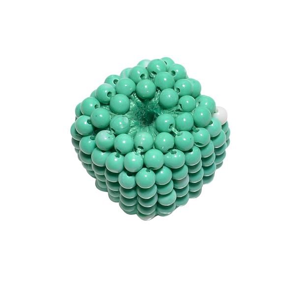 Green Agate Plain Beaded Beads in 15x15mm Round and Square Shape 
