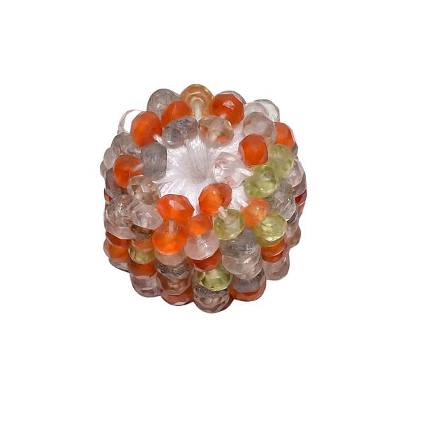Multi Stone Beaded Beads - 18x16mm (Faceted Roundel and Oval Shape)