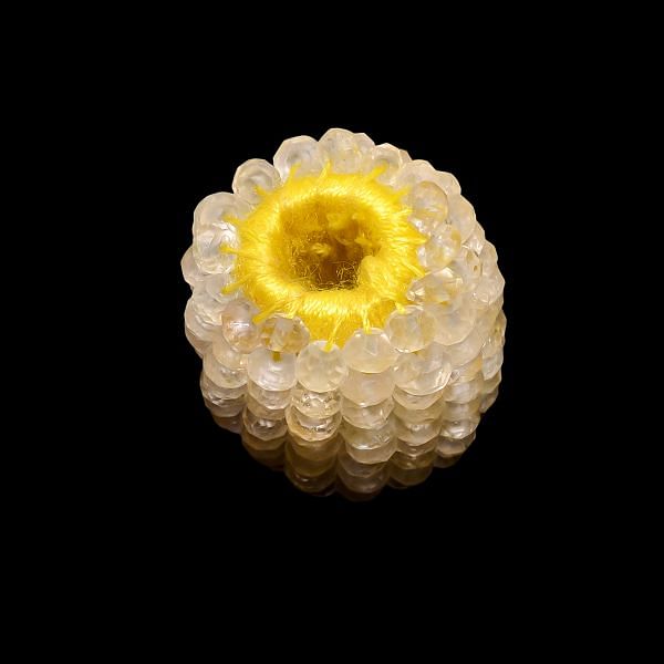 Lemon Quartz Stone Beaded Beads in 17x17mm Roundel Shape 