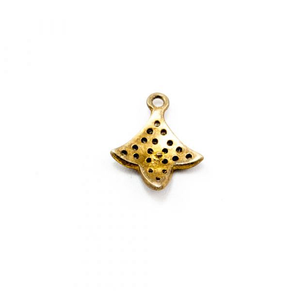 925 Sterling Silver Pave Diamond Pendant, Flower  Shape-16.00x13.50mm, Gold And Black Rhodium Plating. Sold By 1 Pcs, F-1361