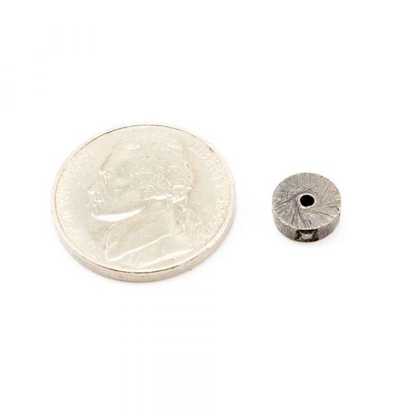  925 Sterling Silver Pave Diamond Bead, Wheel Shape-8.00x3.00mm, Black Rhodium Plating. Sold By 1 Pcs, F-1385