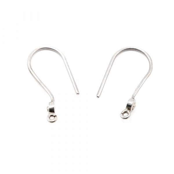 925 Sterling Silver Hanmade 24x10.50mm Earring Hook Shape, Black Rhodium. Sold By 1 Prs. F-1398
