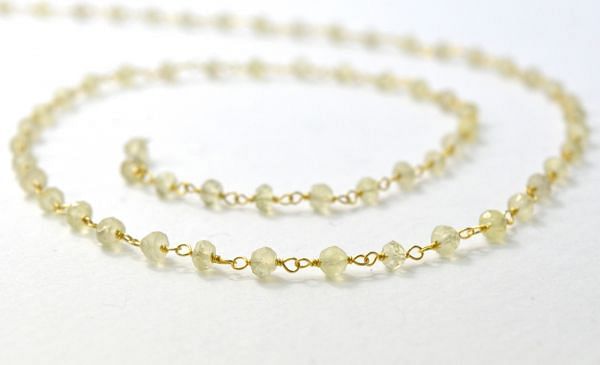 Alluring 925 Gold Plated Sterling Silver Roundel Shape Rosary Chain in 3mm, Sold By Foot, ROS2-5354 