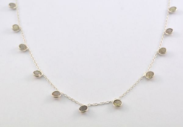   925 Sterling Silver Gold Labradorite Chain in 4mm Size - ROS2-6377