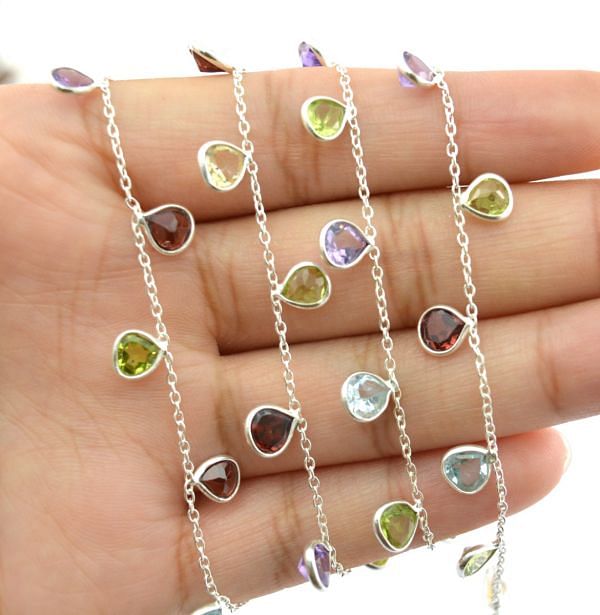 Handmade 925 Sterling Silver Chain in Heart Shape -  6.00x4.00mm,ROS2-6422 