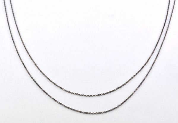 Handmade 925 Sterling Silver Black Rhodium Chain - Anchor in shape(0.60x0.90 mm), ROS2-6460  