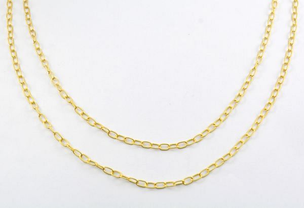 Handmade 925 Sterling Silver Gold Chain - Anchor in shape(3.00x5.20 mm),Sold By Foot,  ROS2-6465 