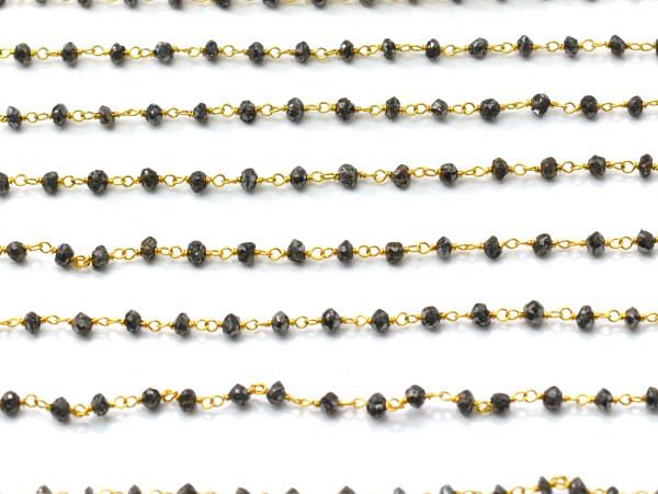 14k Solid Gold Rosary Chain With AA Quality in Roundel Shape  - SGGRC-018, Sold By 1 Inch.