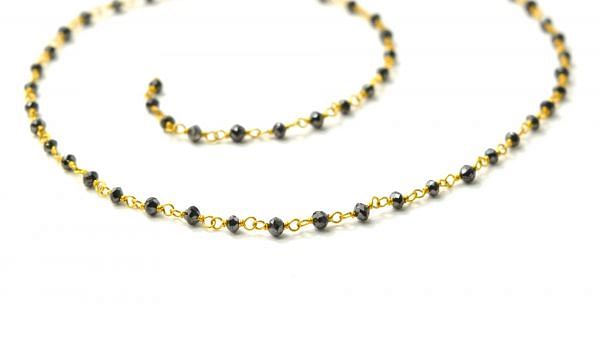   14k Solid Gold Rosary Chain With AAA Quality in 2mm Size - SGGRC-019, Sold By 1 Inch.