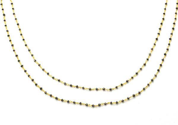   14k Solid Gold Rosary Chain With AAA Quality in 2mm Size - SGGRC-019, Sold By 1 Inch.