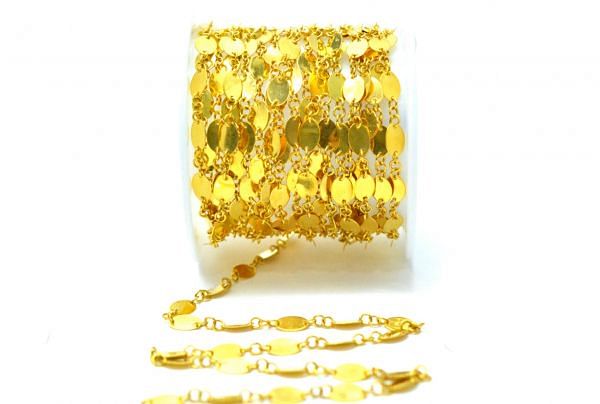  Amazing 18k Solid Gold plain Chain With 6X4 mm Size  - SGGRC-031, Sold by 17 cm.