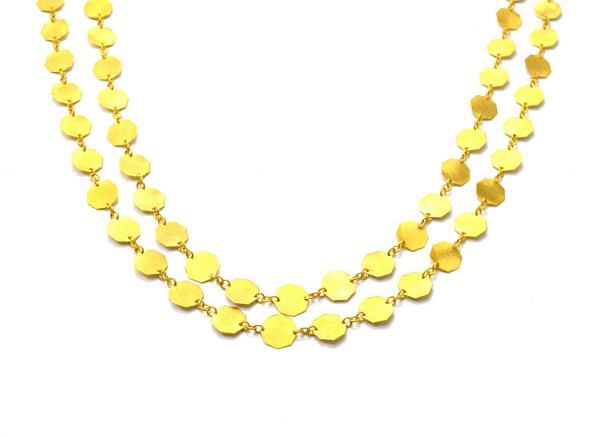  Amazing 18k Solid Gold plain Chain in 17cm mm Size With Brushed Finish - SGGRC-032, Sold by 17 cm.