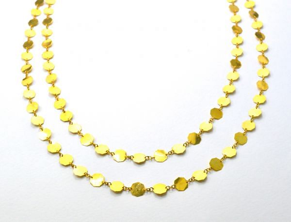 Lovely  18k Solid Gold plain Chain With Shiny Finish in 7mm Size- SGGRC-034, Sold by 17 cm.