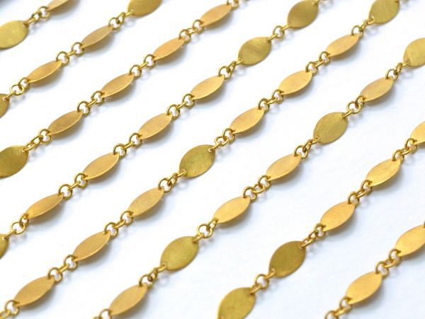   18k Solid Gold plain Chain in 8X4mm Size- SGGRC-035, Sold by 17 cm.