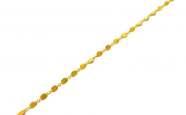   Stunning 18k Solid Gold plain Chain in Oval Shape - 6X4mm - SGGRC-036, Sold by 17 cm.