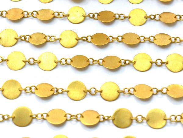  Stunning  18k Solid Gold plain Chain With Brushed Finish - 6mm ,SGGRC-041, Sold by 17 cm.
