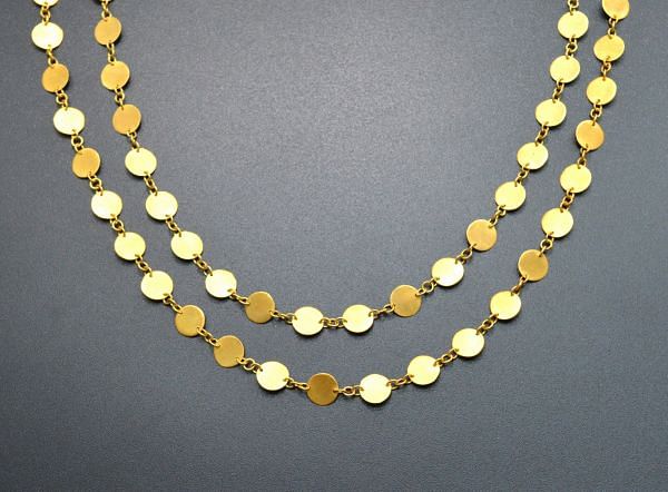  Stunning  18k Solid Gold plain Chain With Brushed Finish - 6mm ,SGGRC-041, Sold by 17 cm.